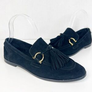 JEFFREY CAMPBELL Women’s Size US 7 Black Suede Velvit-t Tasseled Loafers